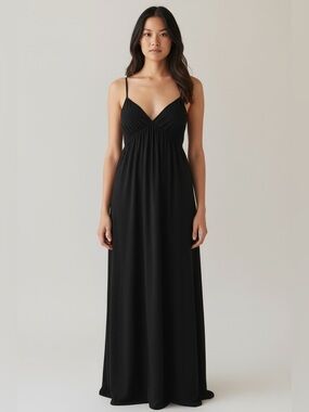 Twelfth Street by Cynthia Vincent 100% Silk Black Maxi Dress P